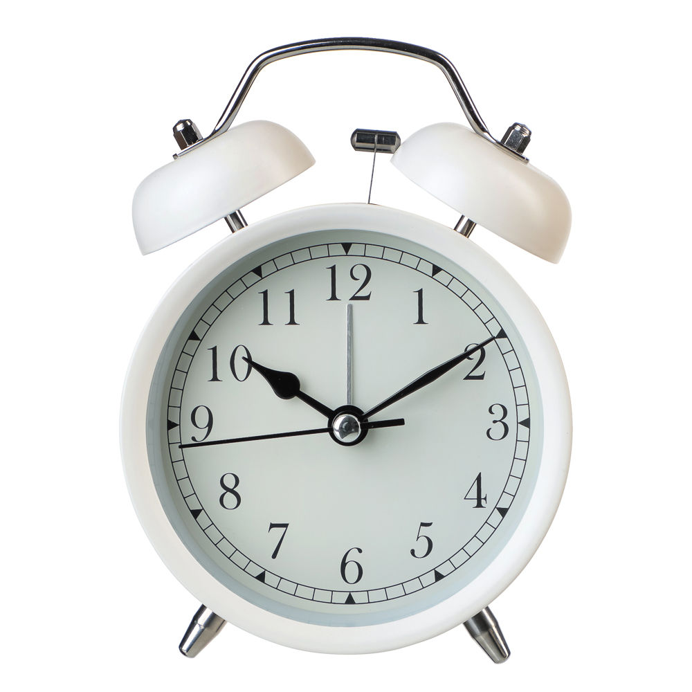 LADECOR CHRONO Будильник с подсветкой, 1xАА, 10x5,7x13,8 см, металл, белый, арт.№ 529-032