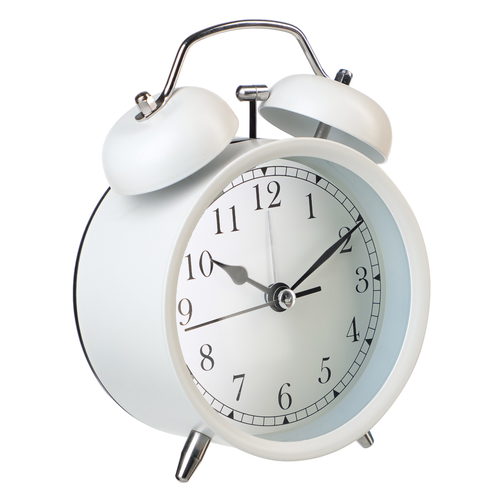LADECOR CHRONO Будильник с подсветкой, 1xАА, 10x5,7x13,8 см, металл, белый, арт.№ 529-032