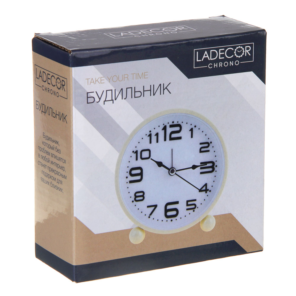 LADECOR CHRONO Будильник, 11x4,2x11см, 1xАА, металл, арт.1, арт.№ 529-033