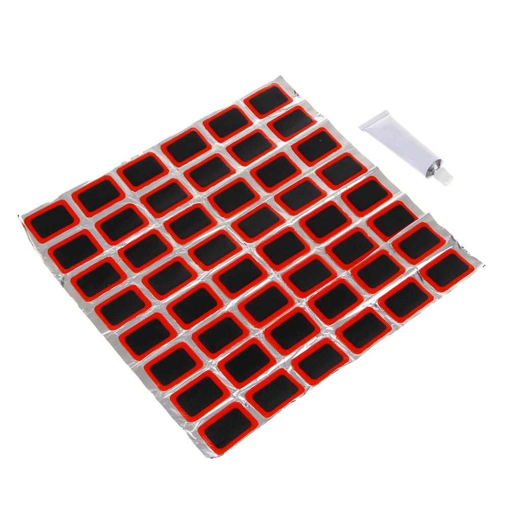 NG Заплатки для ремонта шин 48 предметов, прямоугольные, 35x25мм, арт.№ 777-014