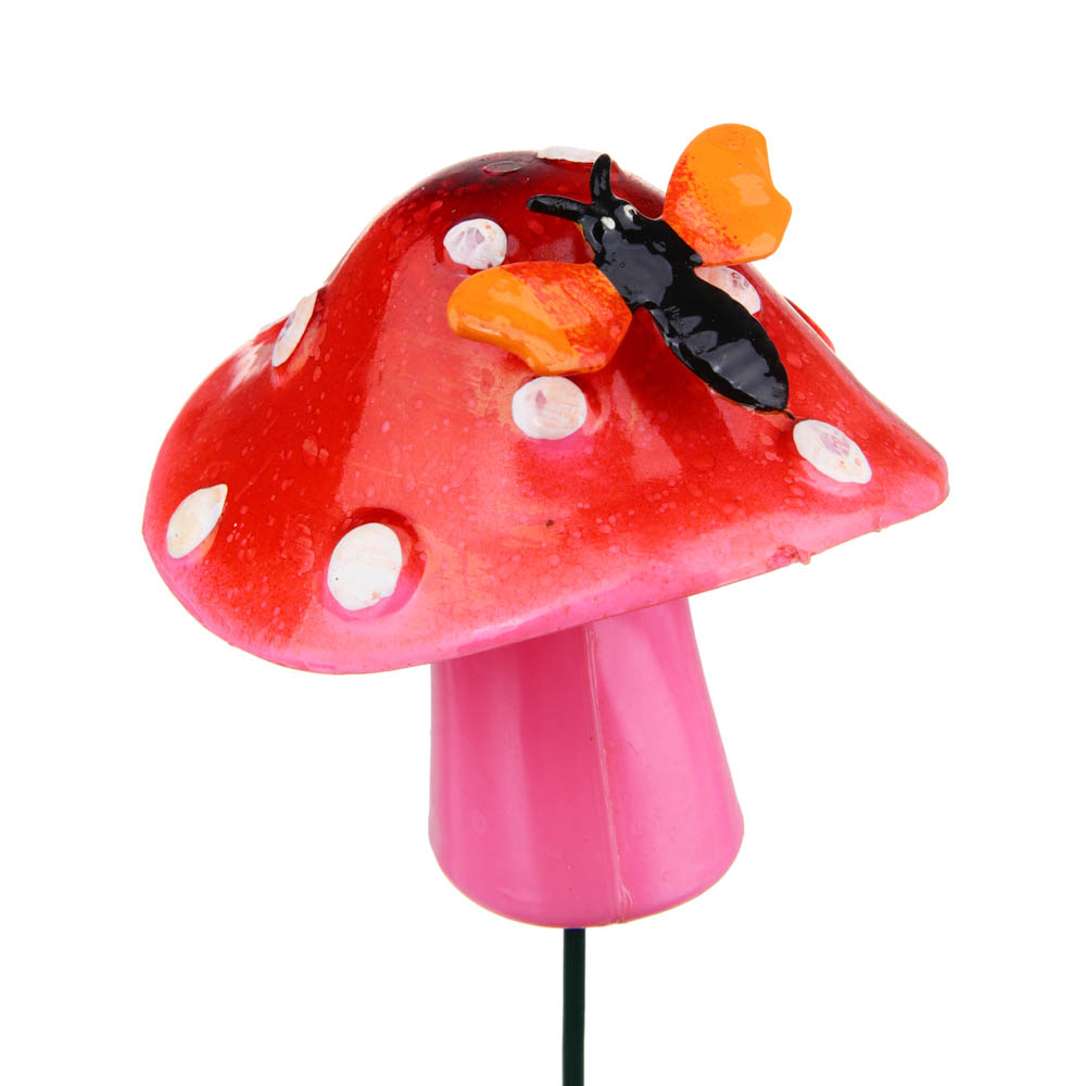 INBLOOM Фигурка на стержне Грибы 9х8х68см, металл, пластик, арт.№ 153-006