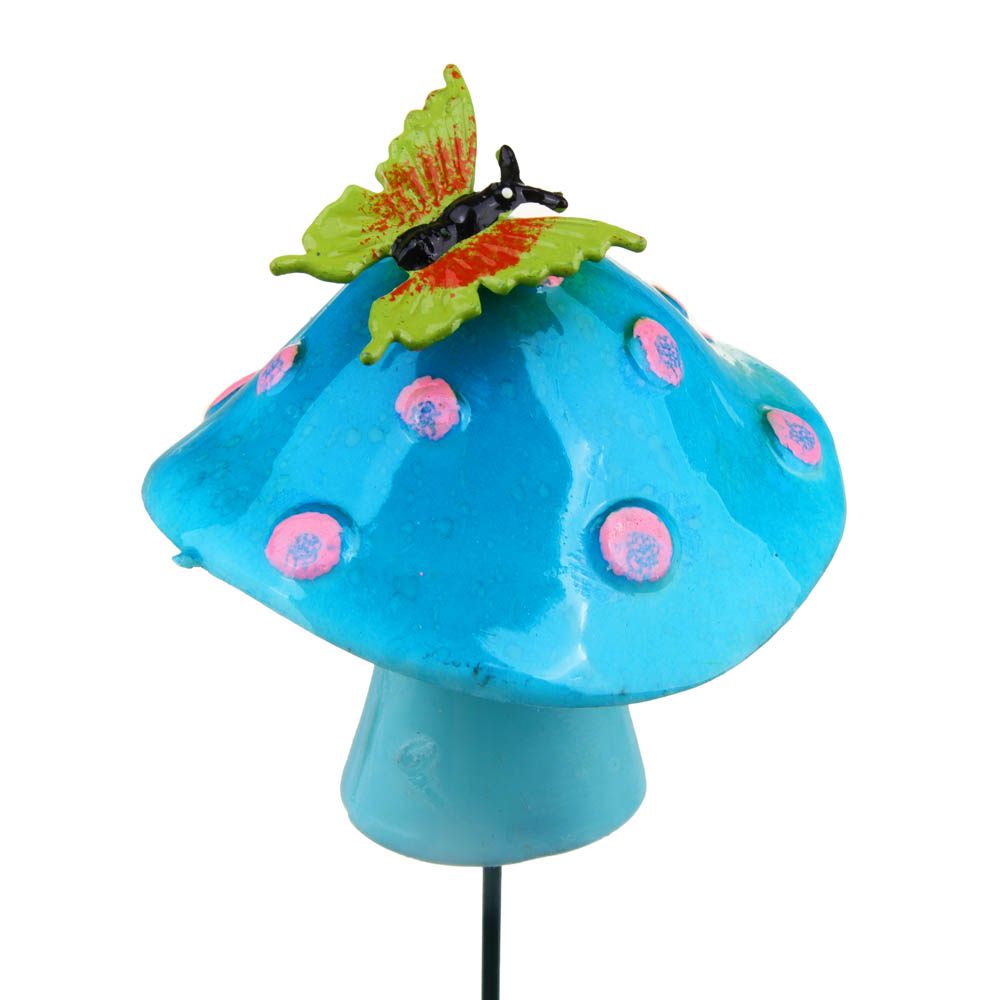 INBLOOM Фигурка на стержне Грибы 9х8х68см, металл, пластик, арт.№ 153-006