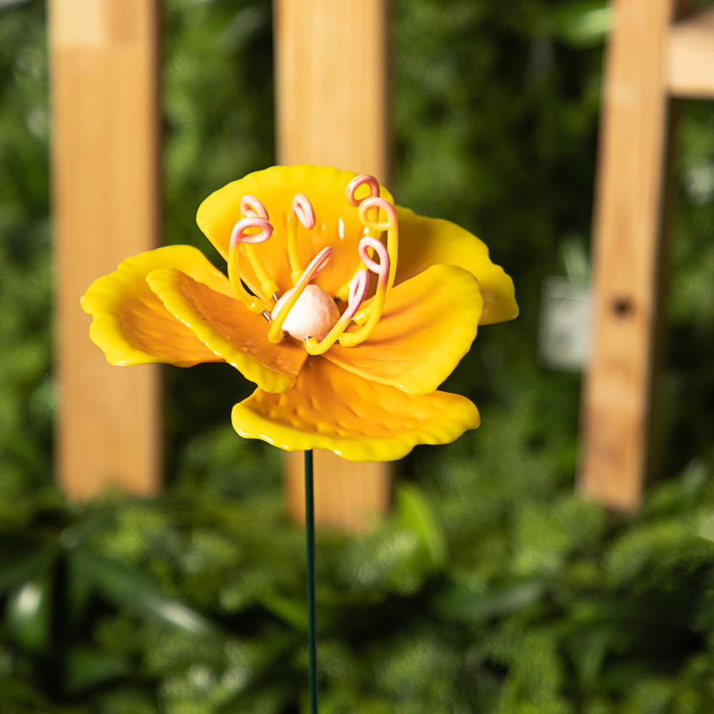 INBLOOM Фигурка на стержне Цветок 12,5х12,5х64см, металл, пластик, арт.№ 153-008