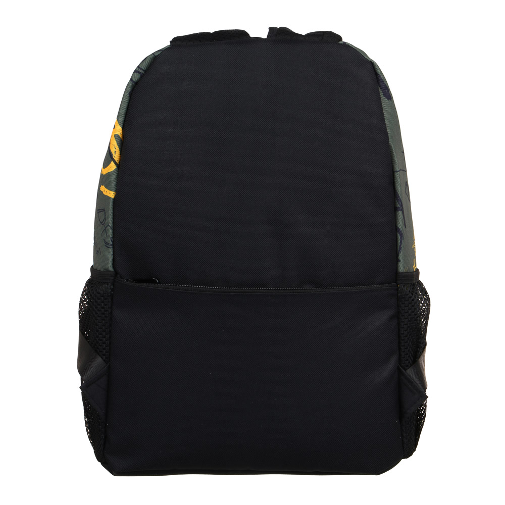 BY МОНСТРИКИ Рюкзак подростковый, 41x29x18см, 1 отд., 4 карм., плотный ПЭ, зеленый фон, кошелек, арт.№ 254-659