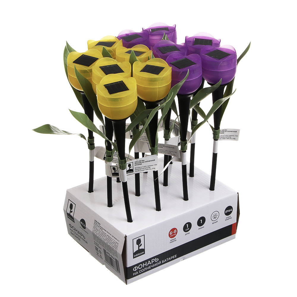 INBLOOM Фонарь на солн батарее 30х4.8см, 1LED, белый, 1.2V 40mAh Ni-MH, пластик, арт.№ 475-344