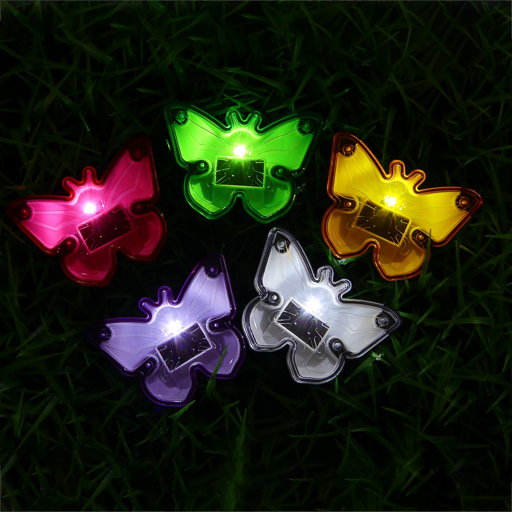 INBLOOM Фонарь на солнечной батарее Бабочка, 9x6.5x8см, 1LED, белый, 1.2V 40mAh Ni-MH, пластик, арт.№ 810-007