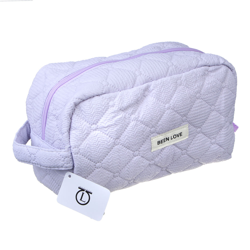 ЮL Косметичка стеганая дутая с боковой ручкой Килт, 100% ПЭ, 24х13х10см, 2 цвета, арт.№ 327-325