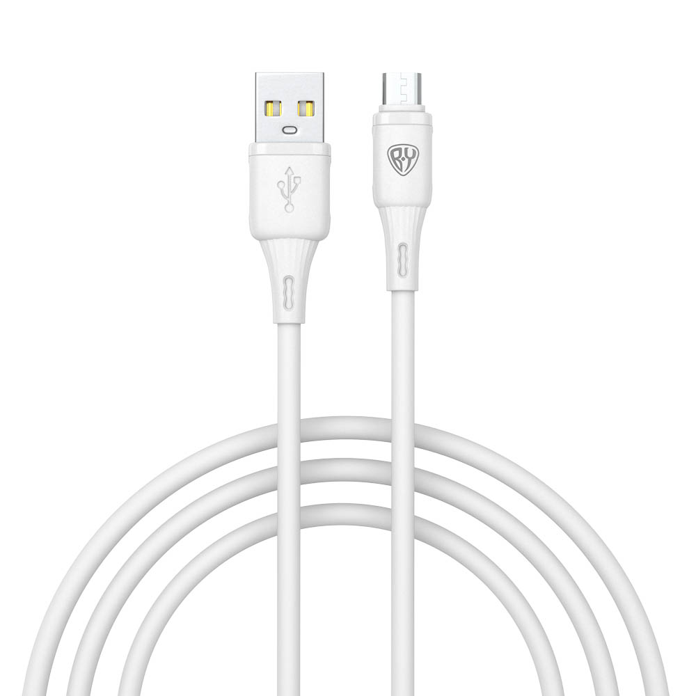Кабель для зарядки USB(A)-microUSB BY Fusion, 18Вт, 1 м, 2.4A, TPE, белый, арт.№ 931-626