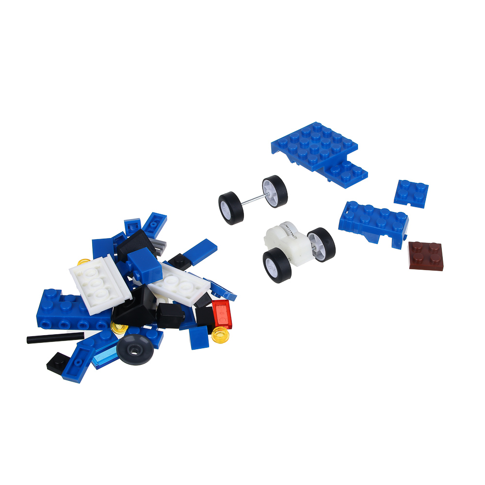 ИГРОЛЕНД Конструктор машинка полиция-трансформер "Город", 47 дет, пласт, 10х7х4см, 4 диз, арт.№ 265-588