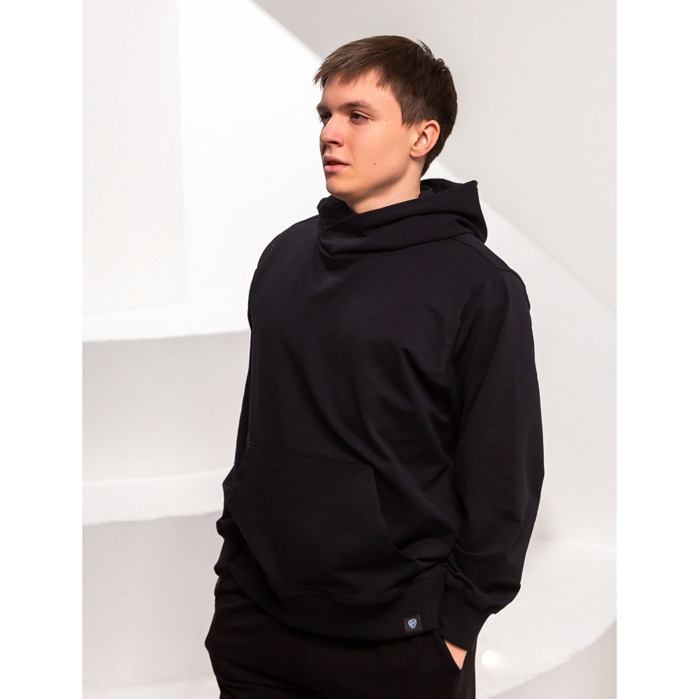 BY Basic Толстовка мужская, хлопок, цвет черный, размер XL, арт.№ 833-151