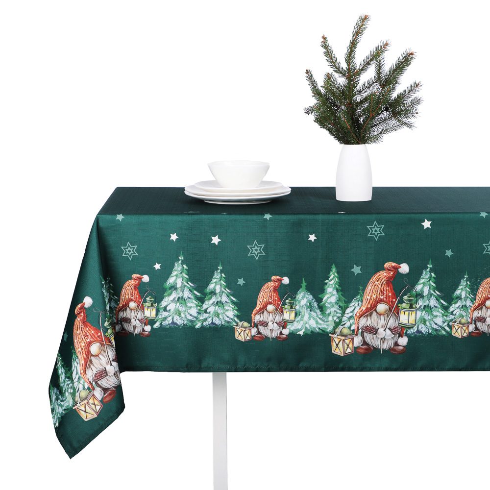 PROVANCE Фелиз Скатерть текстильная с водоотталкивающей пропиткой, 140x180см, 100%полиэстер, зеленый, арт.№ 492-197