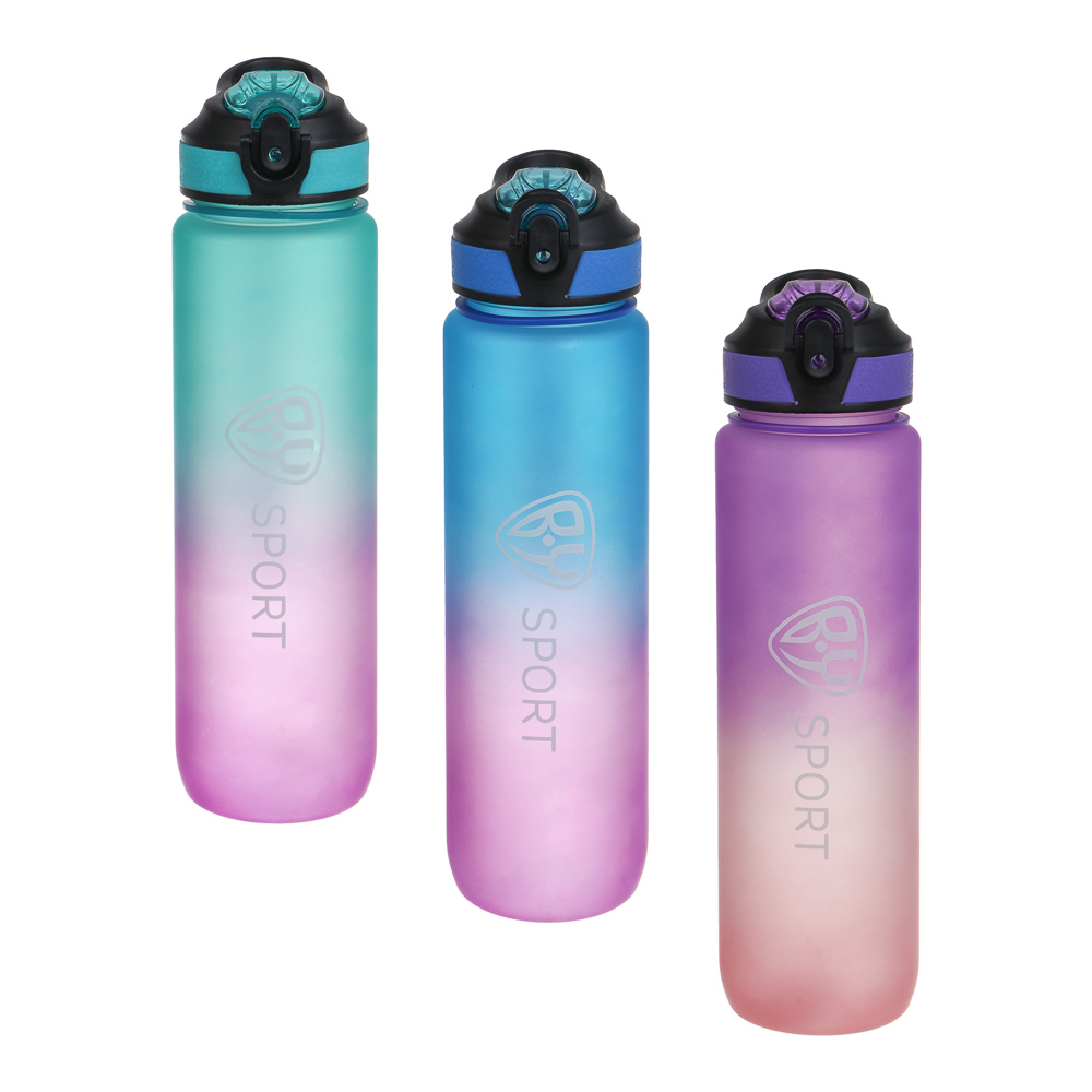 Бутылка спортивная тм BY SPORT, 1000мл, PC, 3 цвета, арт.№ 088-140
