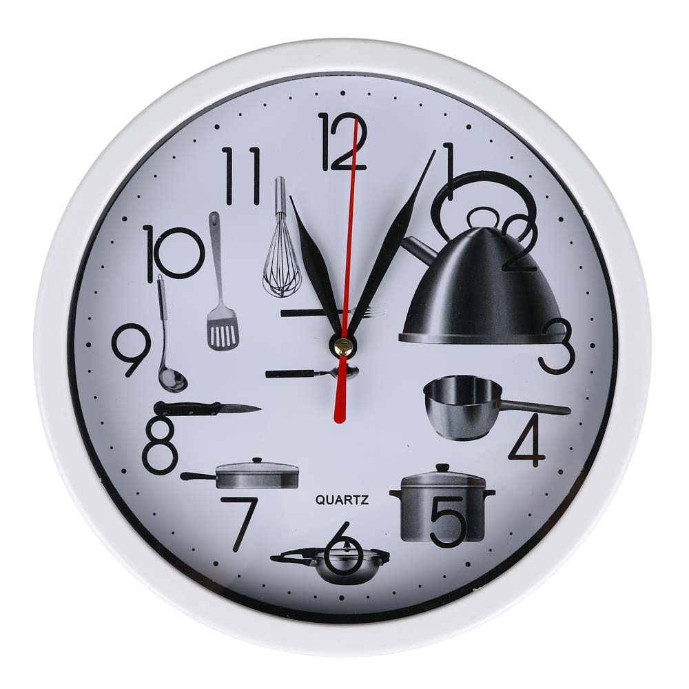 LADECOR CHRONO Часы настенные круглые, 19,5 см, пластик, стекло, Кухня, 1хАА, арт.№ 581-944