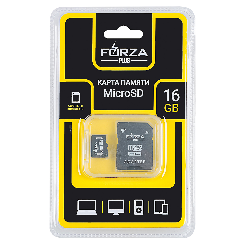 Флеш-карта памяти microSD FORZA 16Гб, SMART, 10класс, арт.№ 405-100