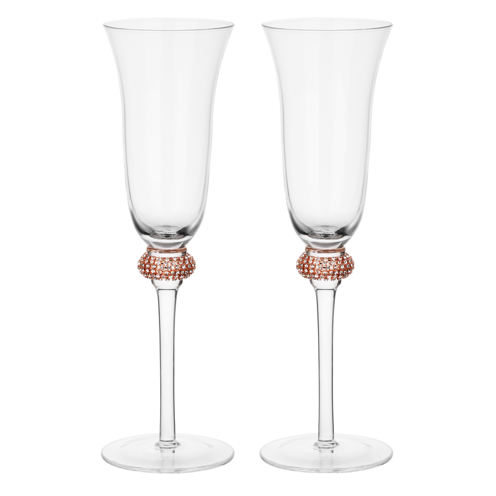 BY COLLECTION White Line Набор бокалов для шампанского, 2шт., 190 мл, 7,5х24 см, стекло, арт.№ 820-857