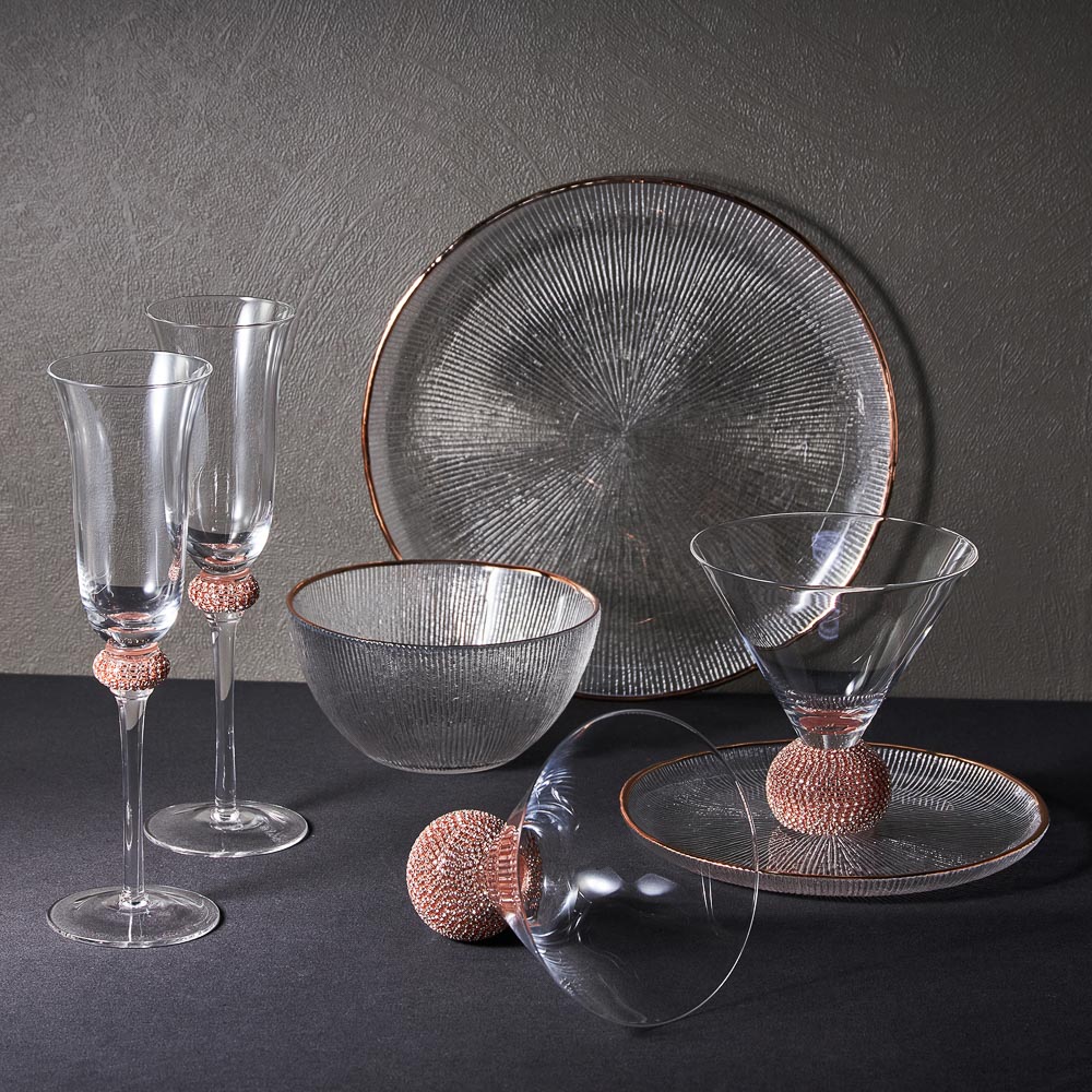 BY COLLECTION White Line Набор бокалов для шампанского, 2шт., 190 мл, 7,5х24 см, стекло, арт.№ 820-857