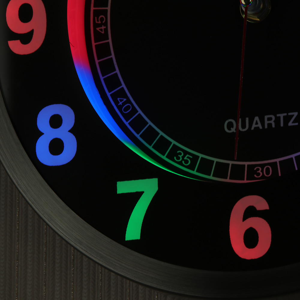 LADECOR CHRONO Часы настенные в металл. ободе со светящимися цифрами и кругом, LED, d=25 см, стекло, арт.№ 581-832