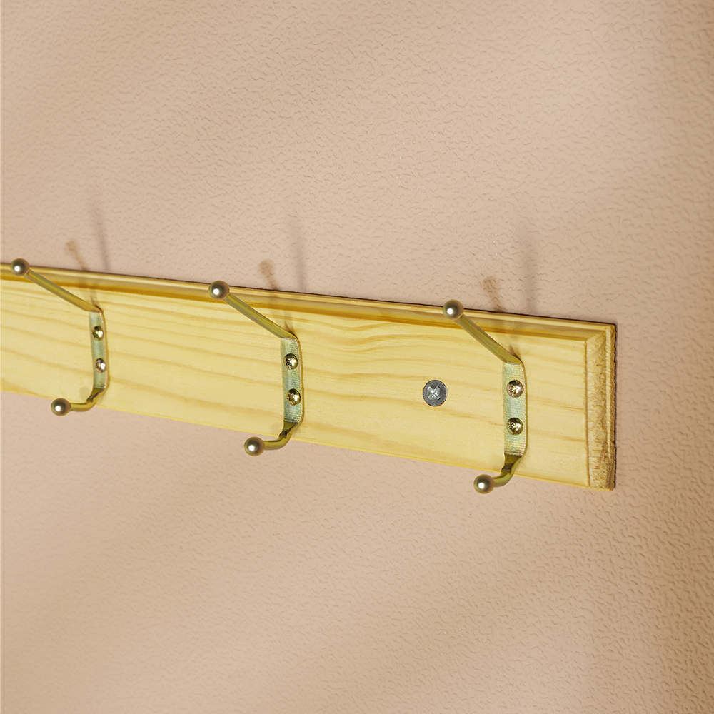 VETTA Вешалка настенная, 5 двойных крючков, 49х6,5см, дерево, металл, арт.№ 465-169