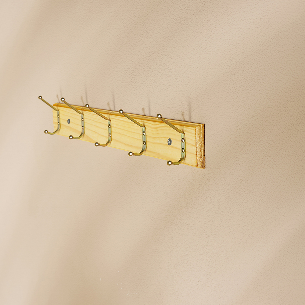 VETTA Вешалка настенная, 5 двойных крючков, 49х6,5см, дерево, металл, арт.№ 465-169