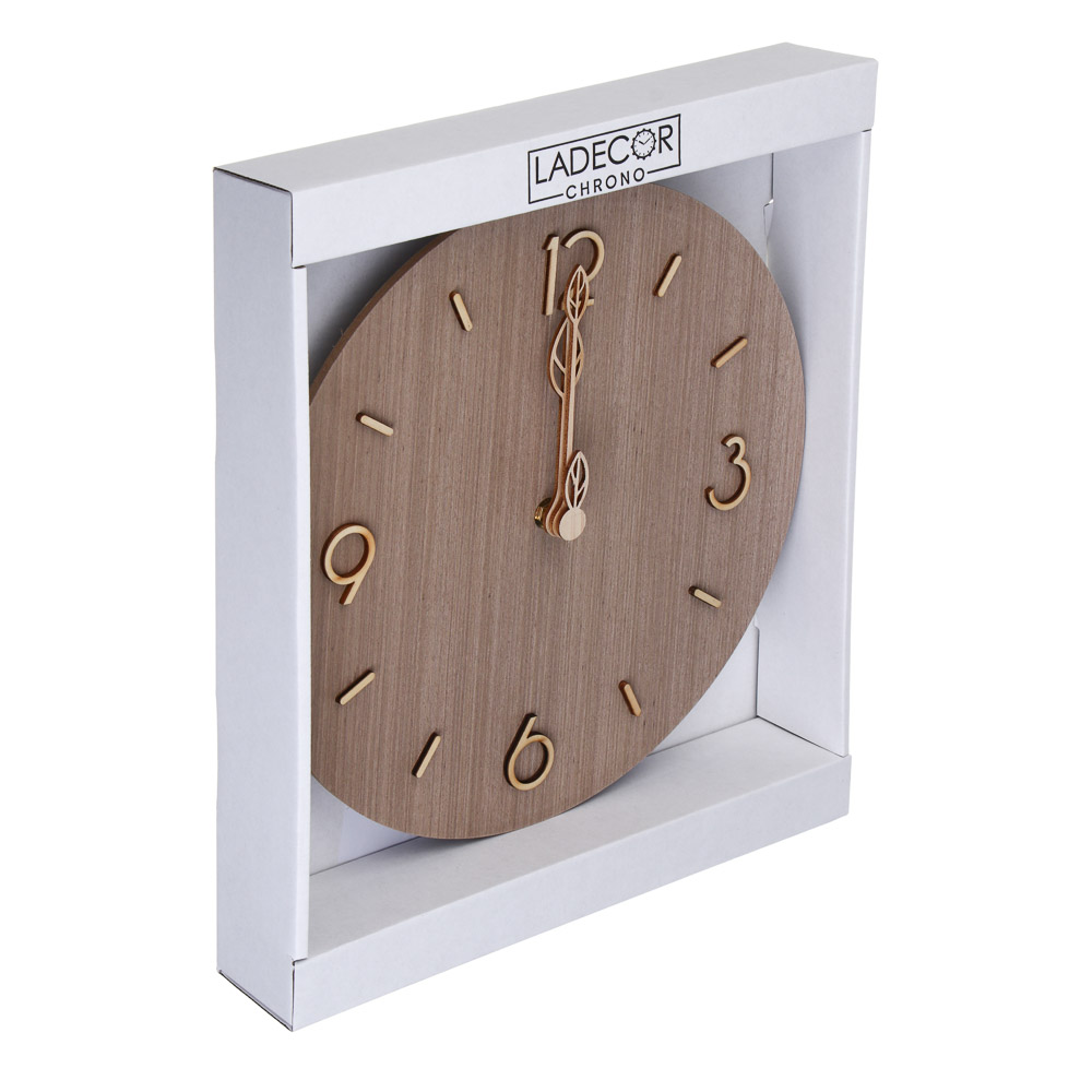 LADECOR CHRONO Часы настенные, круглые, 29,8x29,8x4,3 см, пластик, арт.№ 581-632