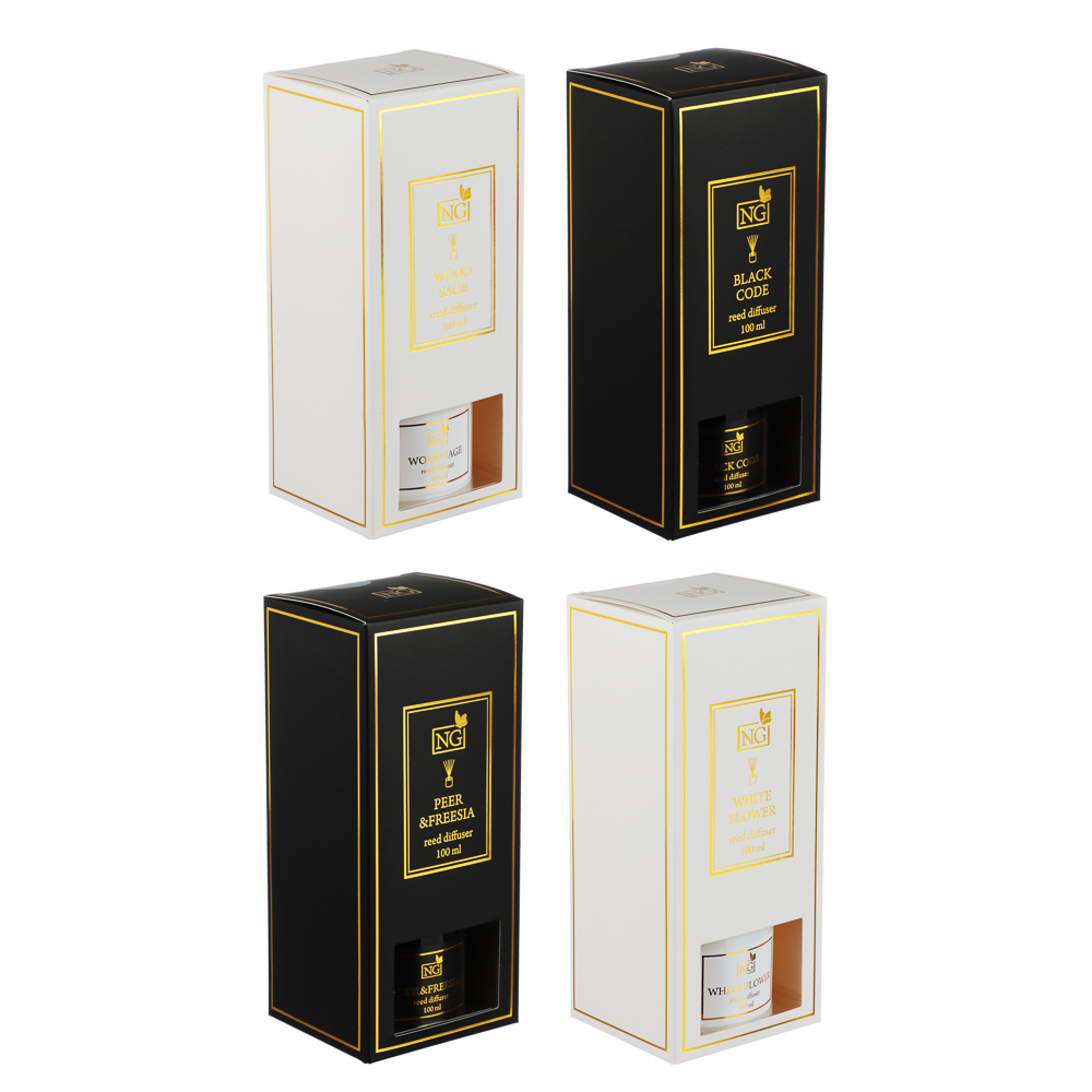 NEW GALAXY Ароматизатор диффузор "LUX",100 мл.4 шт.(wood sage,white flower, black code, pear&freesia, арт.№ 778-147