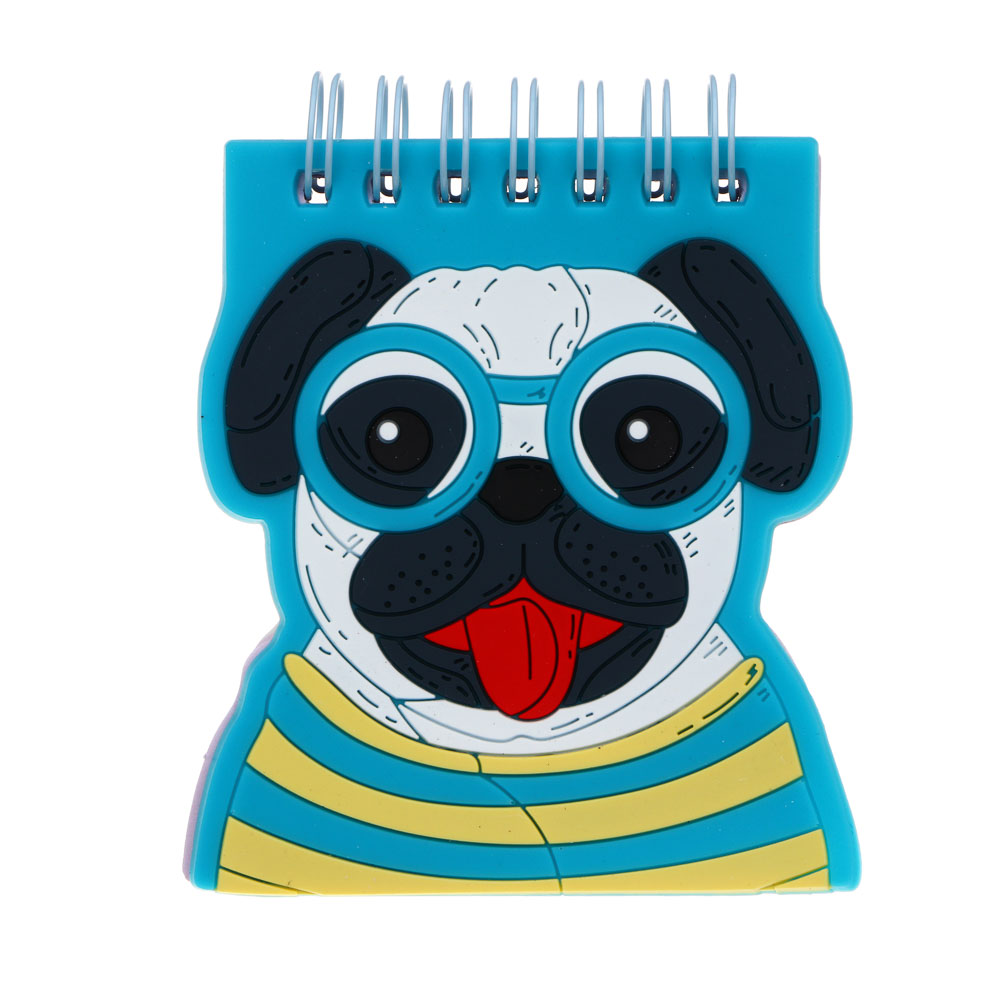 ClipStudio Записная книжка фигурная, 6,6-8,5x8,5-9,4 см, 80л.,облож. силикон,спираль,цв.листы,4 диз., арт.№ 557-016