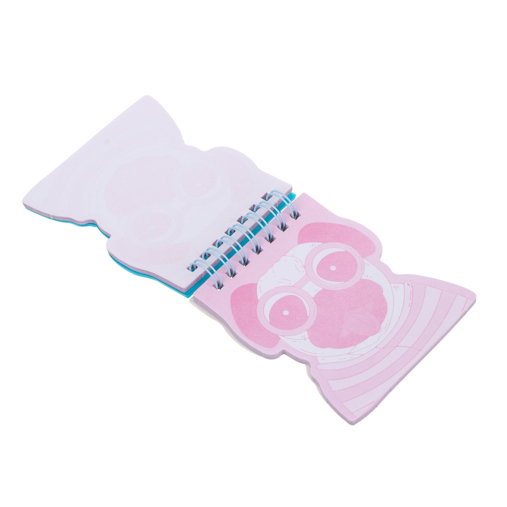 ClipStudio Записная книжка фигурная, 6,6-8,5x8,5-9,4 см, 80л.,облож. силикон,спираль,цв.листы,4 диз., арт.№ 557-016