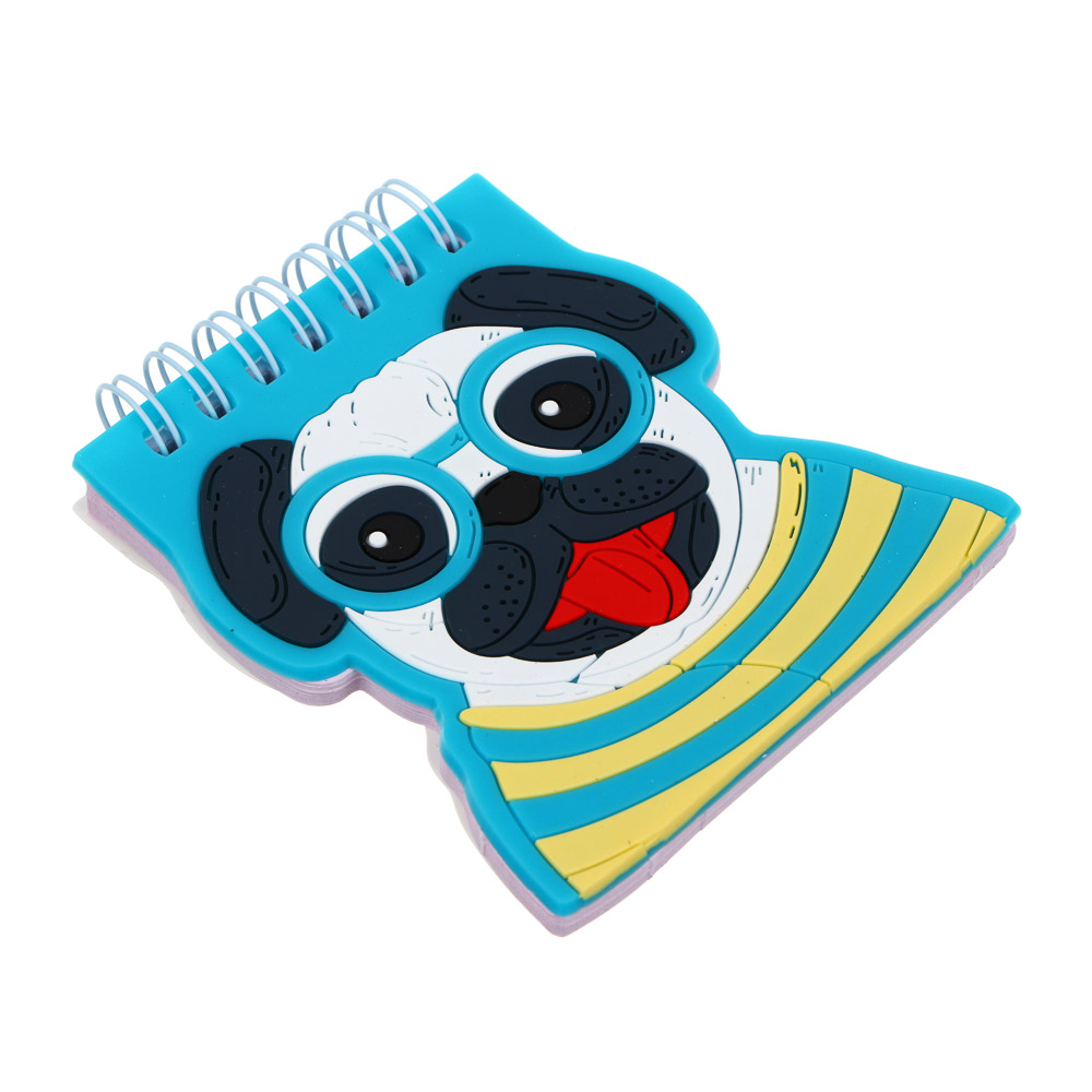 ClipStudio Записная книжка фигурная, 6,6-8,5x8,5-9,4 см, 80л.,облож. силикон,спираль,цв.листы,4 диз., арт.№ 557-016