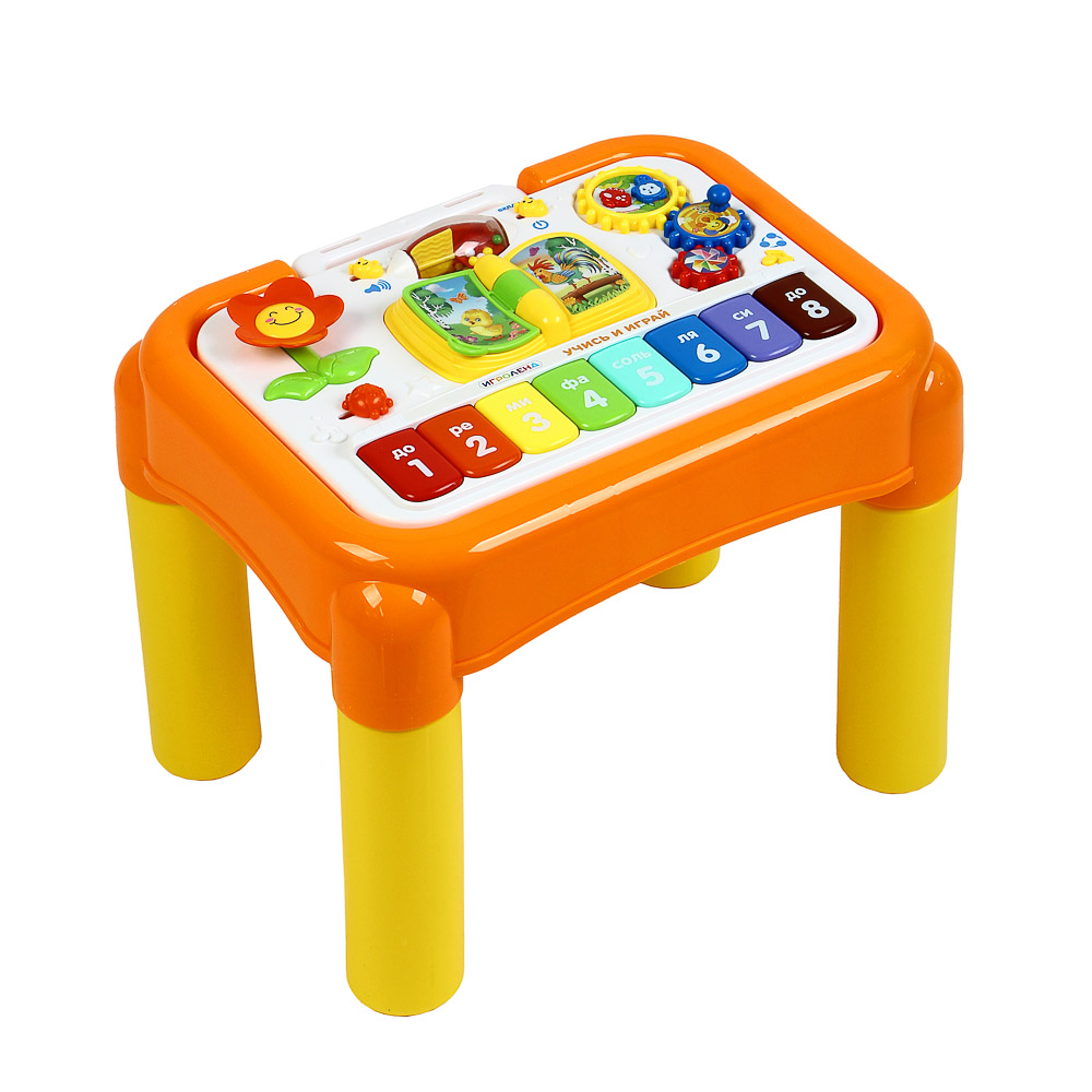 ИГРОЛЕНД Столик-планшет развивающий, звук, 2xАА, пластик, 43,5x32,7x34см, арт.№ 272-728