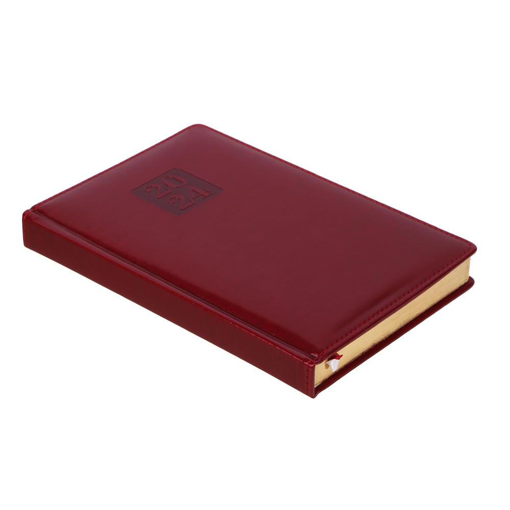 Ежедневник на 2024 "ПРЕСТИЖ" А5, 352 стр., тв.обл.с поролоном, иск.кожа, цв.срез, тонир.блок, 4 цв., арт.№ 572-138