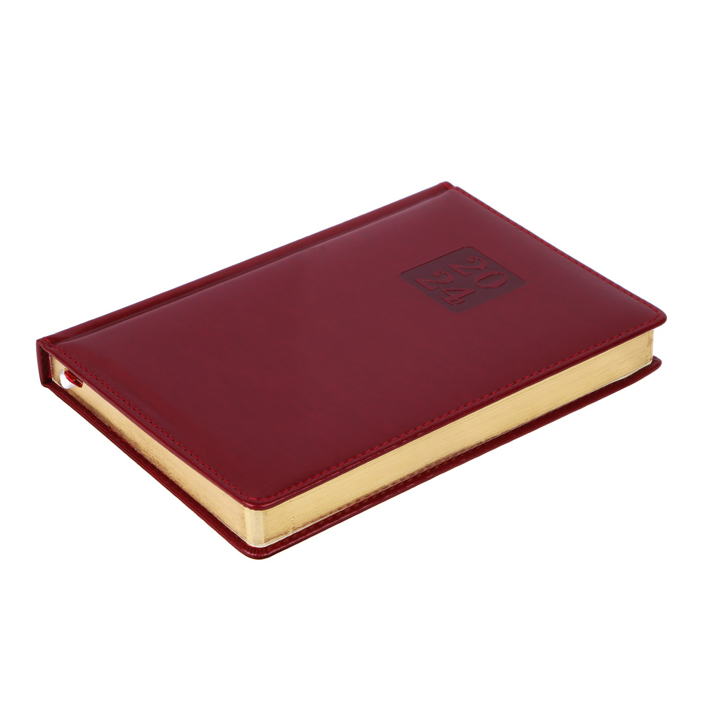 Ежедневник на 2024 "ПРЕСТИЖ" А5, 352 стр., тв.обл.с поролоном, иск.кожа, цв.срез, тонир.блок, 4 цв., арт.№ 572-138