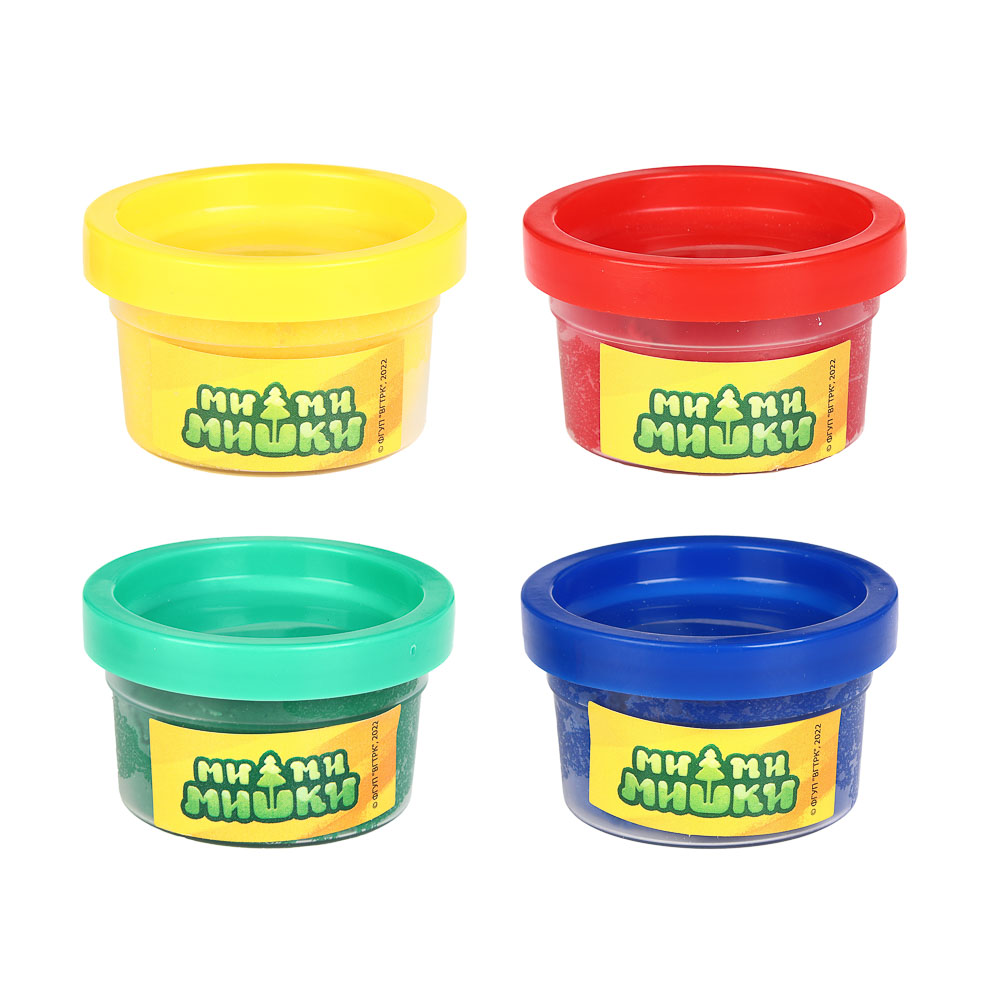 ХОББИХИТ Набор теста на растительной основе "Мимимишки", 4 банки х 35г, 4 цвета, арт.№ 289-157