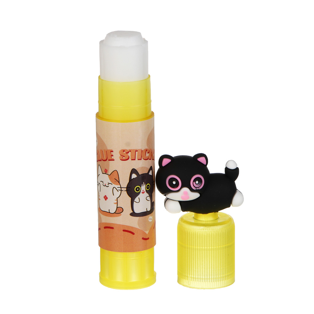 Клей-карандаш 9гр PVA, "Котики", 3 дизайна, шоу-бокс, арт.№ 532-102