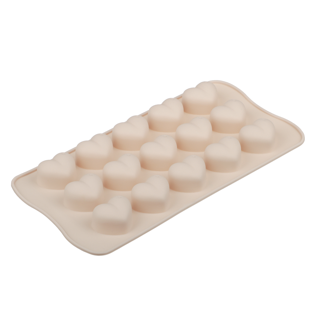VETTA Форма силиконовая для шоколада и льда 15 ячеек, 21x10x1,6см "Конфета", 3 цвета, арт.№ 856-001
