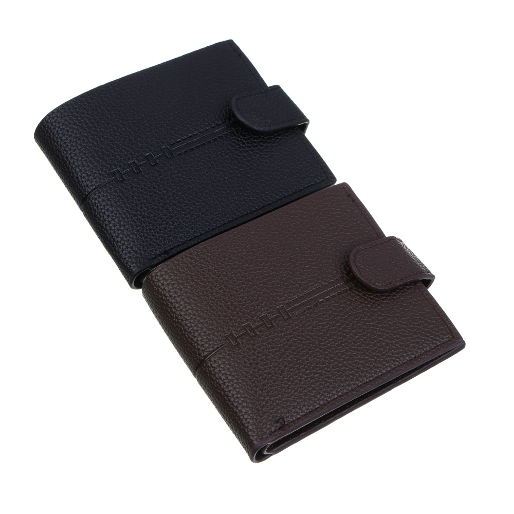 ЮL Валтор Портмоне мужское для карт, купюр и монет на кнопке, ПУ, 11,5х9,5х1,5см, 2 цвета, КЖ24-31, арт.№ 303-039