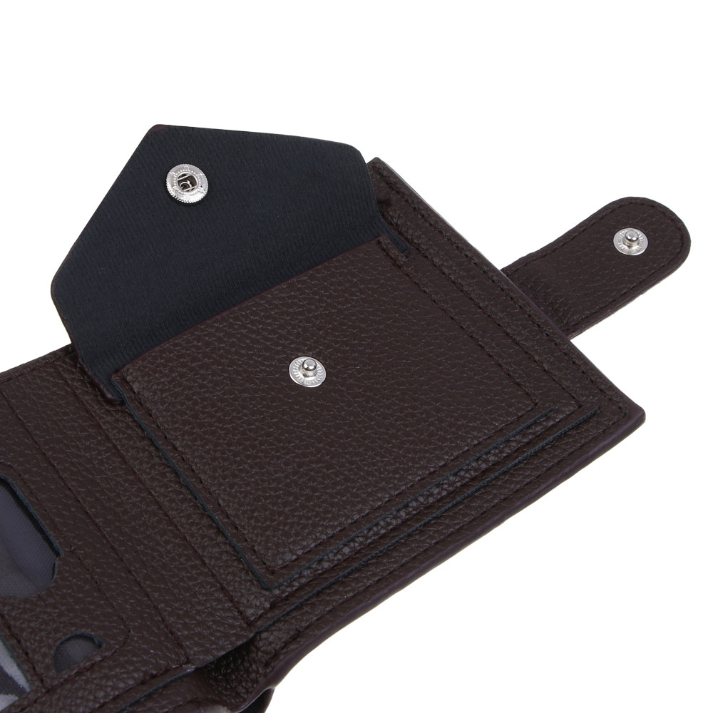 ЮL Валтор Портмоне мужское для карт, купюр и монет на кнопке, ПУ, 11,5х9,5х1,5см, 2 цвета, КЖ24-31, арт.№ 303-039