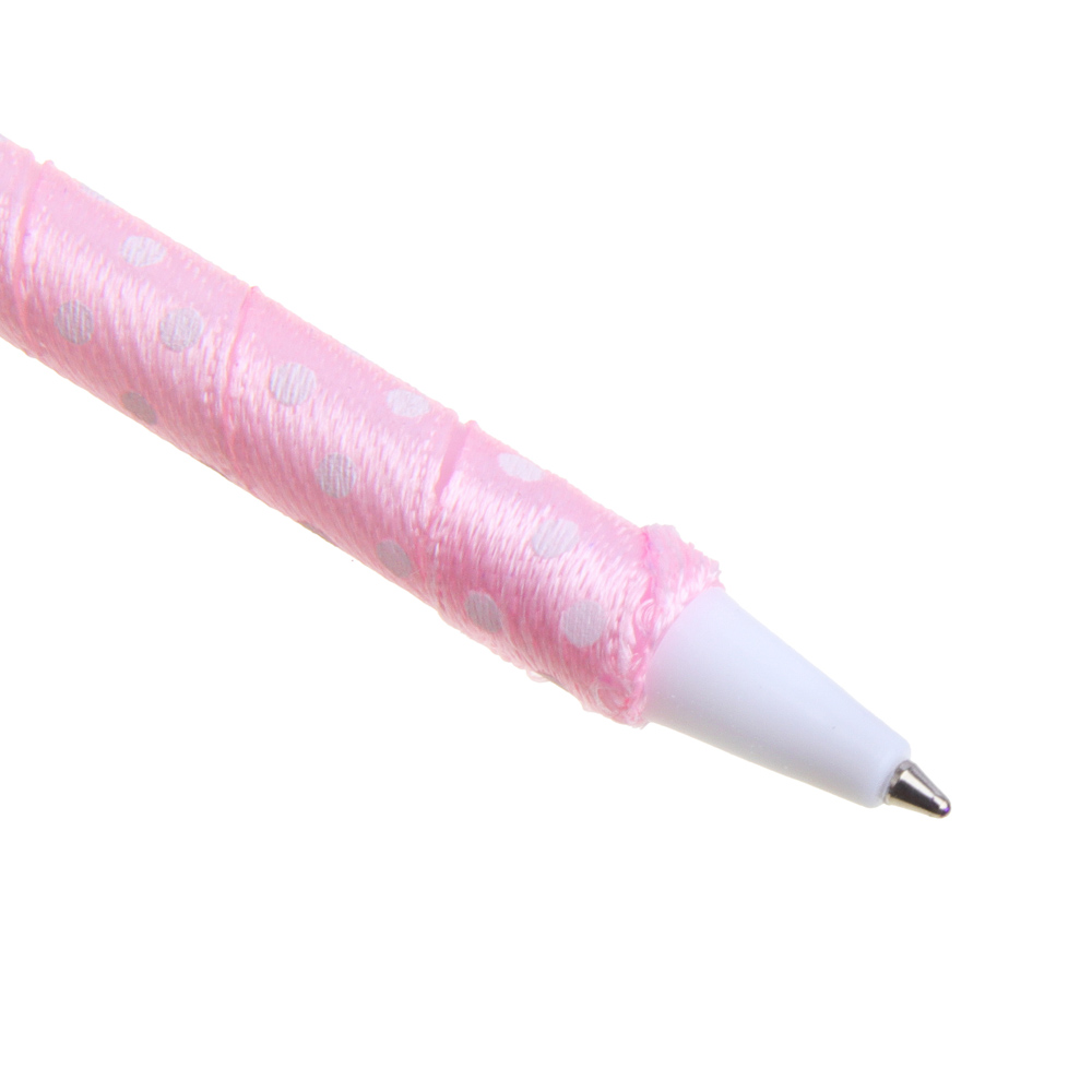 Ручка шариковая синяя, наконечник в форме зверят, корпус 18,5см с эфф.голографии, ткань, PP, 4диз., арт.№ 526-028