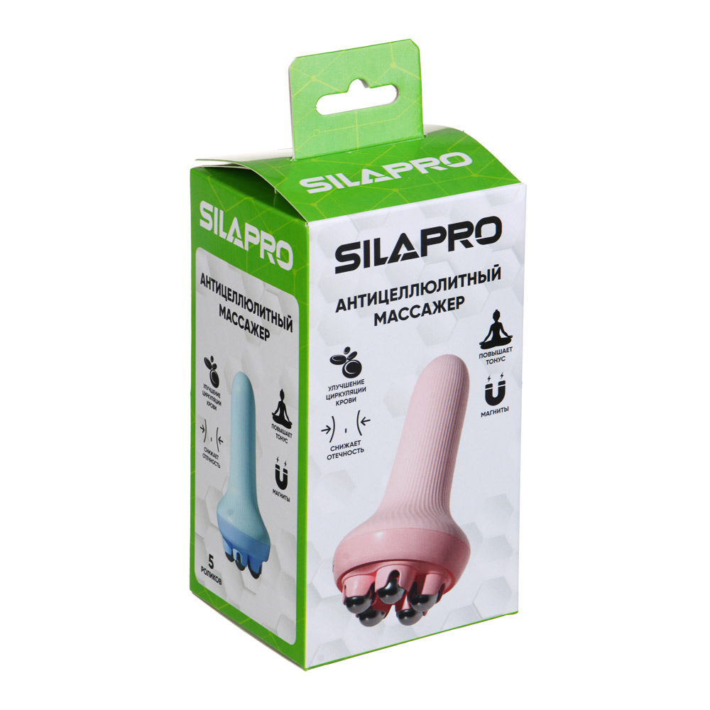 SILAPRO Массажер антицеллюлитный, 14х7.5х7.5см, ABS, магнит, 3 цвета, арт.№ 192-011