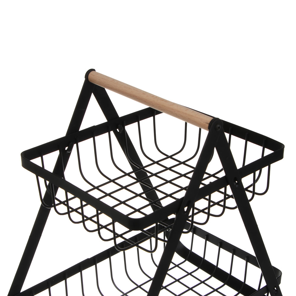 Корзина для фруктов двухярусная тм SATOSHI, 22x14x25 см, углеродистая сталь, арт.№ 827-133