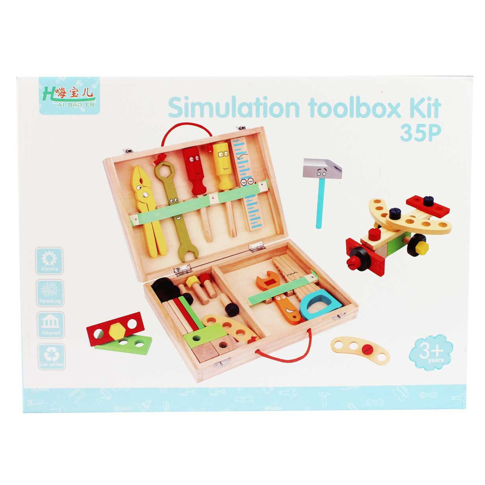Набор рабочих инструментов для малышей деревянный, 30х27х6см, арт.№ 892-263