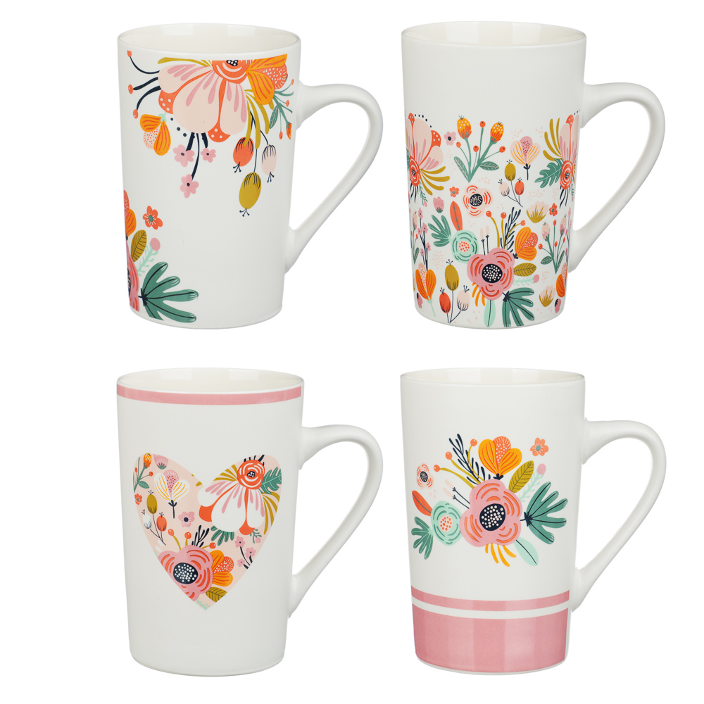 MILLIMI Радуга цветов Кружка 360мл, фарфор, 4 дизайна, арт.№ 806-113