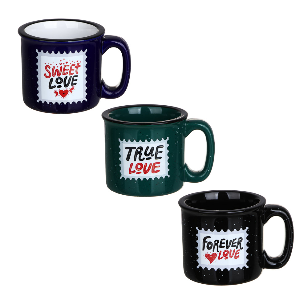 Кружка, 425 мл, керамика, арт.18, 3 дизайна, арт.№ 531-078