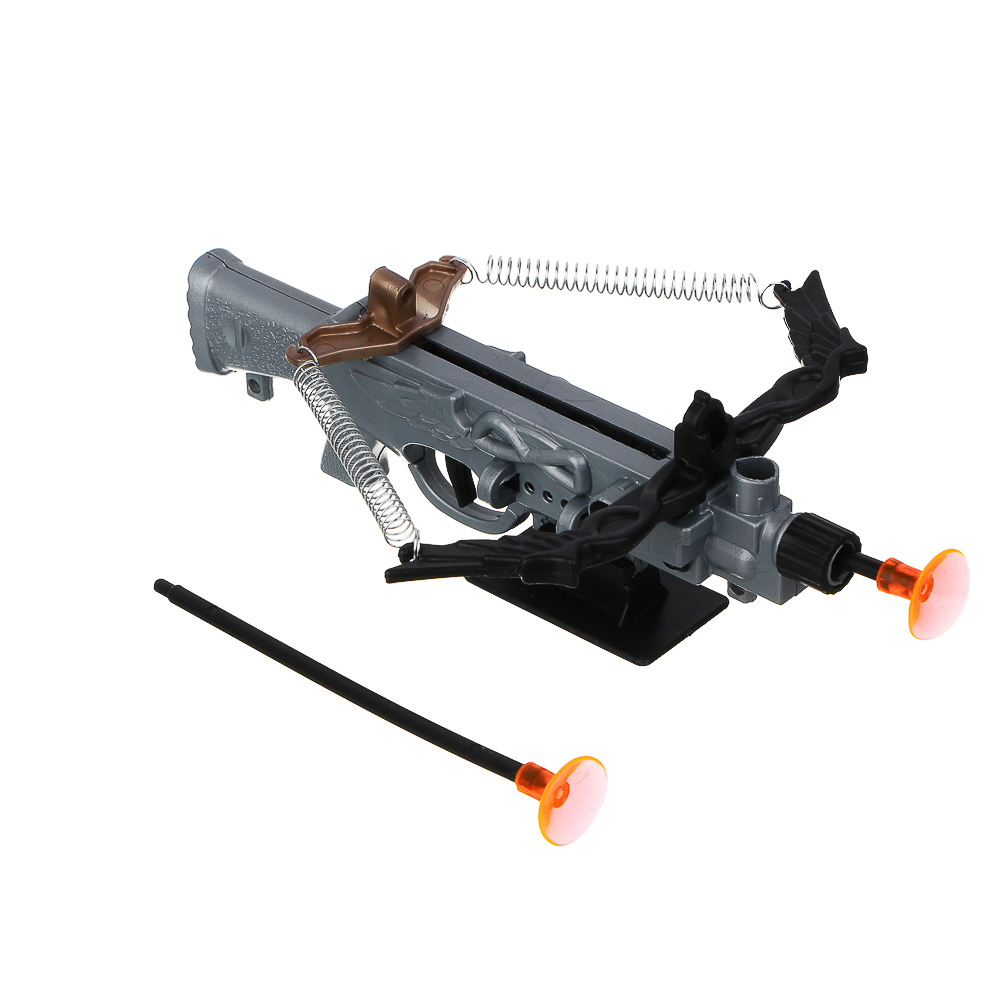 ИГРОЛЕНД Мини-арбалет на пружинах "Точный выстрел", 2 стрелы с присосками, PP, 14х5х18 см, 2 диз, арт.№ 261-769