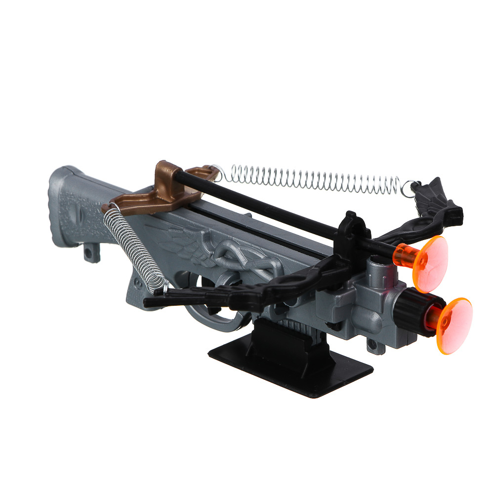 ИГРОЛЕНД Мини-арбалет на пружинах "Точный выстрел", 2 стрелы с присосками, PP, 14х5х18 см, 2 диз, арт.№ 261-769