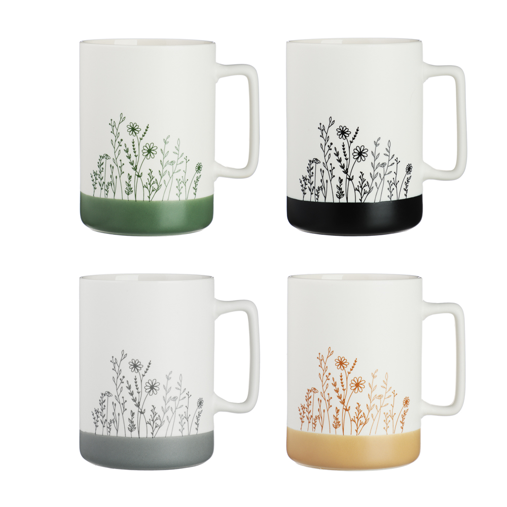 MILLIMI Нежность Кружка 400мл, фарфор, 4 дизайна, арт.№ 806-188