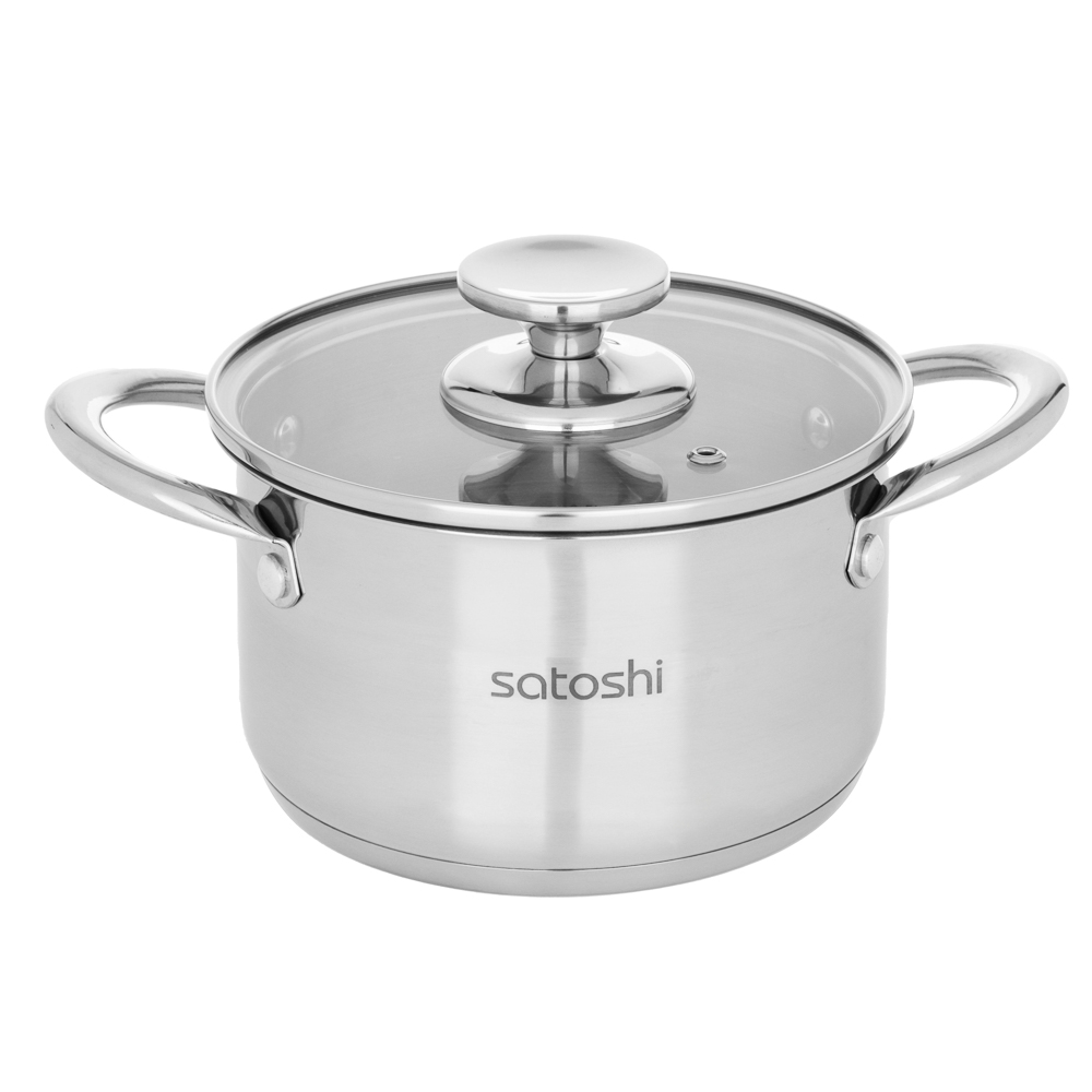 SATOSHI Асти Кастрюля 16х9,5см. 1,9л. со стекл. крышкой, индукция, арт.№ 822-001