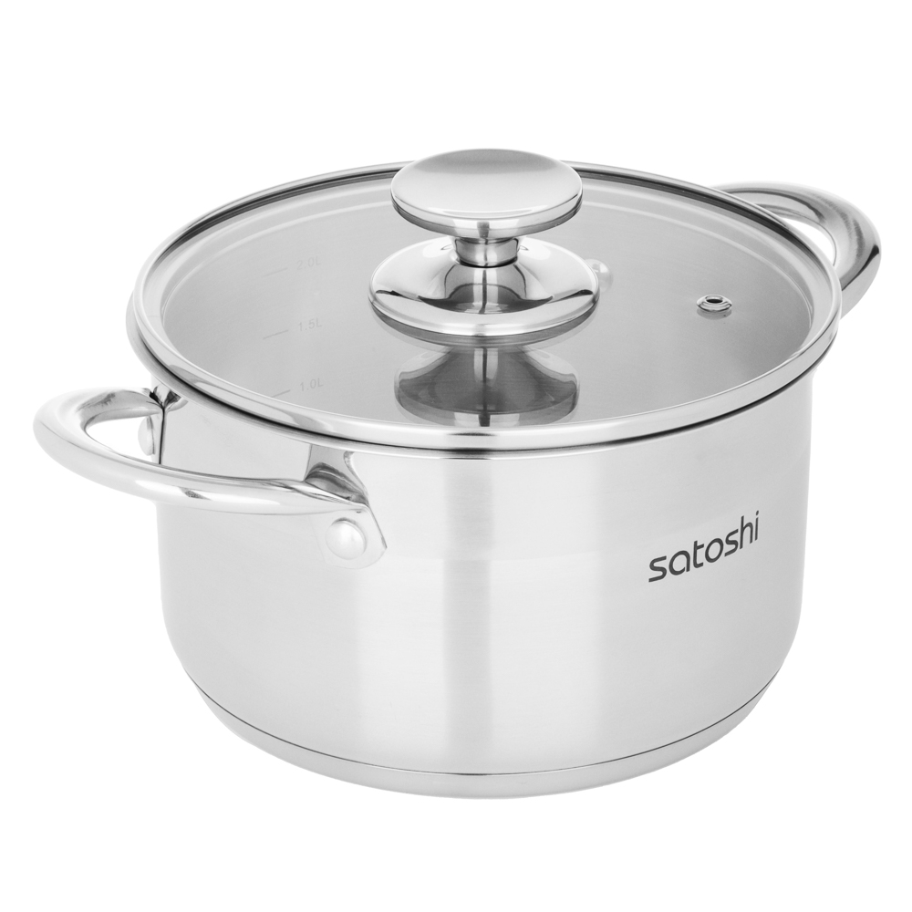 SATOSHI Асти Кастрюля 18х10,5см. 2,6л. со стекл. крышкой, индукция, арт.№ 822-002