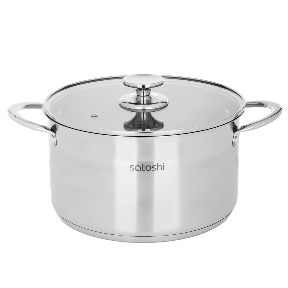 SATOSHI Асти Кастрюля 24х13,5см. 6,1л. со стекл. крышкой, индукция, арт.№ 822-004