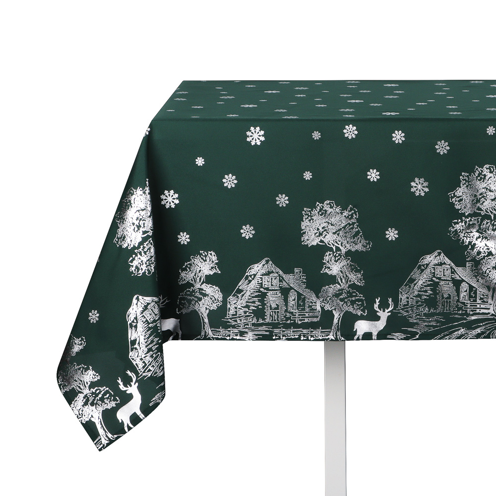 PROVANCE Фелиз Скатерть текстильная с водоотталкивающей пропиткой, 140x230см, 100%полиэстер, зеленый, арт.№ 492-198