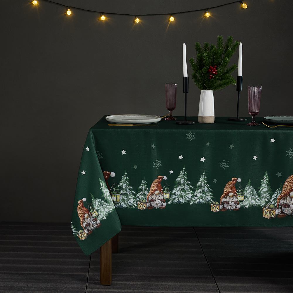 PROVANCE Фелиз Скатерть текстильная с водоотталкивающей пропиткой, 140x230см, 100%полиэстер, зеленый, арт.№ 492-198